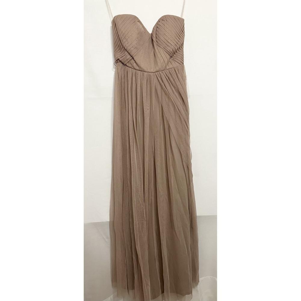 Birdy Grey Dress Women's XS Christina Convertible Tulle Sandy Taupe